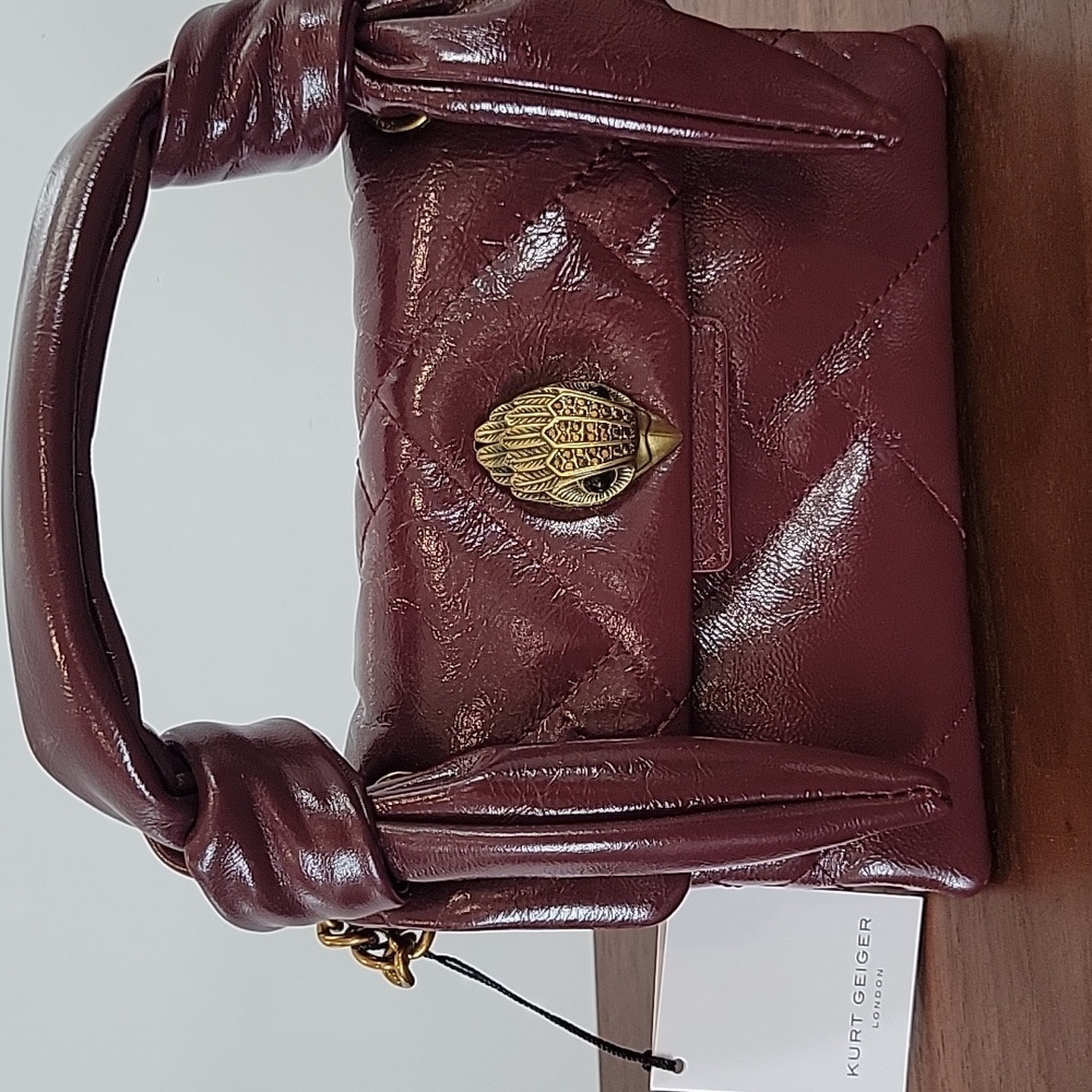 Kurt Geiger Mini Kensington Knotted Handle 2-way Crossbody Handbag in Burgundy